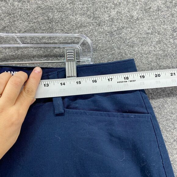 Lands' End Pants Women 16 Plus Blue High Rise Chino Flat Front Skinny Cotton - Picture 5 of 11